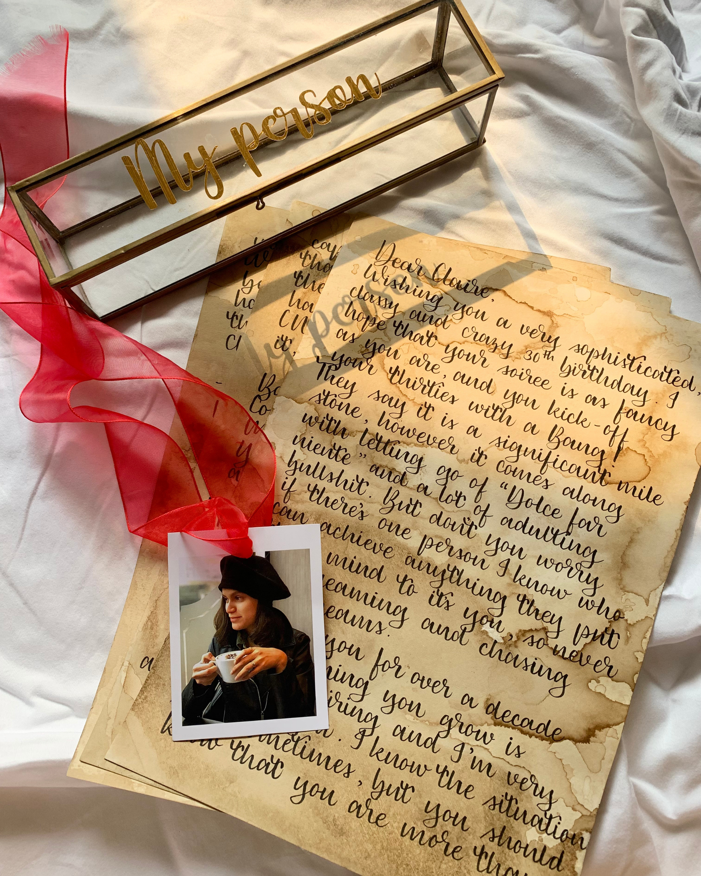 Handwritten Letter with Scroll Box